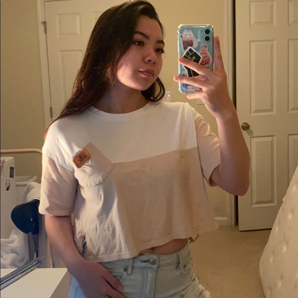 Tan Cropped Tee